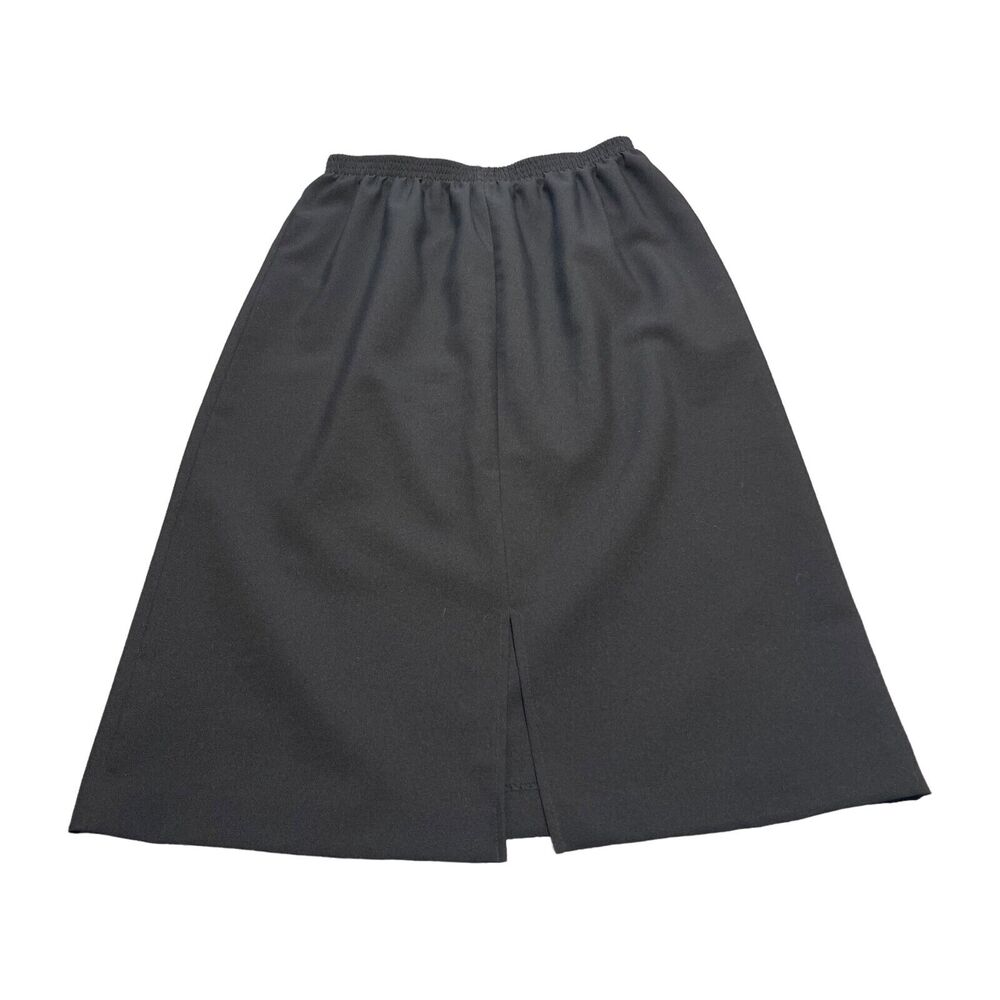 Blair A-Line Skirt Women's 12 Black 100% Polyester Elastic Waist Pleated Pull-On - Picture 3 of 6